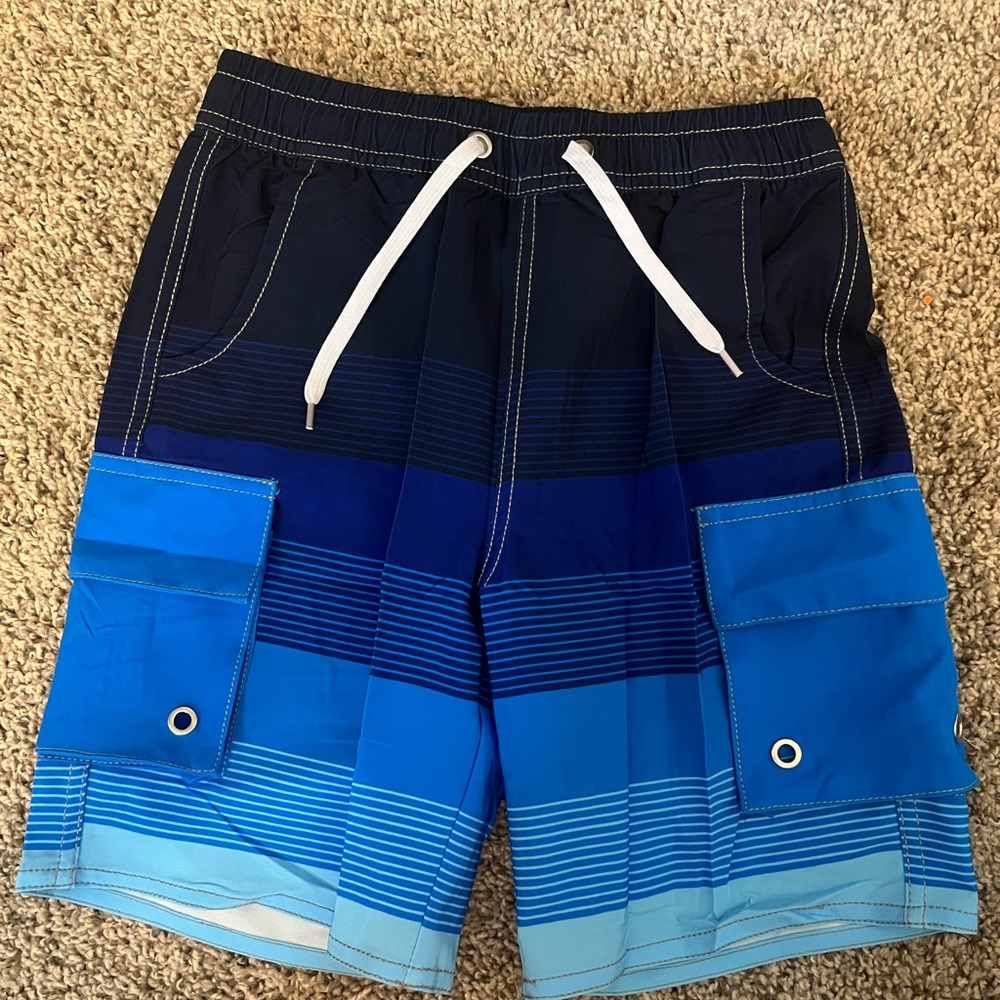Blue Striped Boy’s Swim Shorts